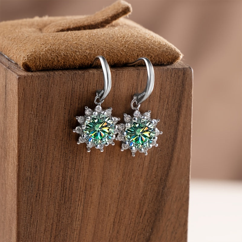 Moissanite Jewelry Set with Ring and Earrings 1 Carat Sterling Silver Engagement Gift