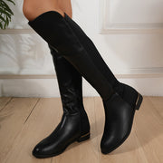 Women's Long Boots Slim Sleeve Round Toe Winter Frosted Shoes
