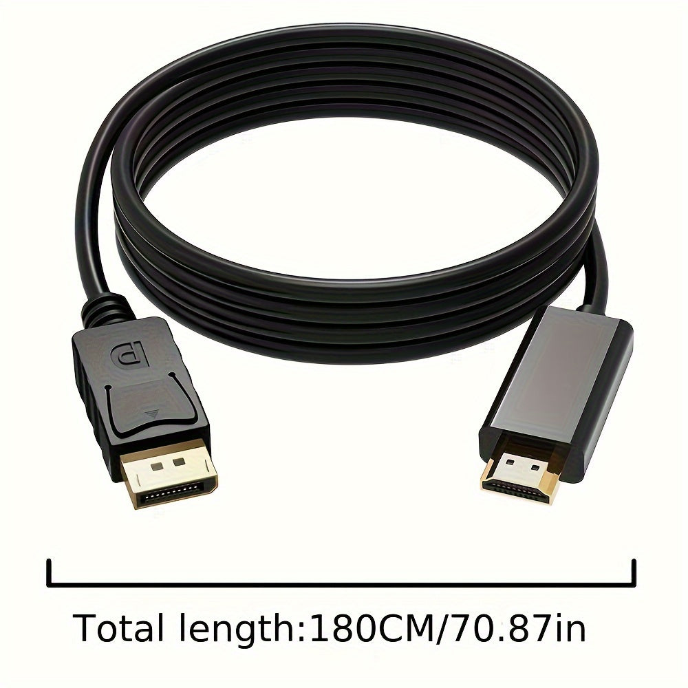 182.88cm 4K Gold-Plated DisplayPort to HDTV Cable for Desktop Laptop Projector Gaming