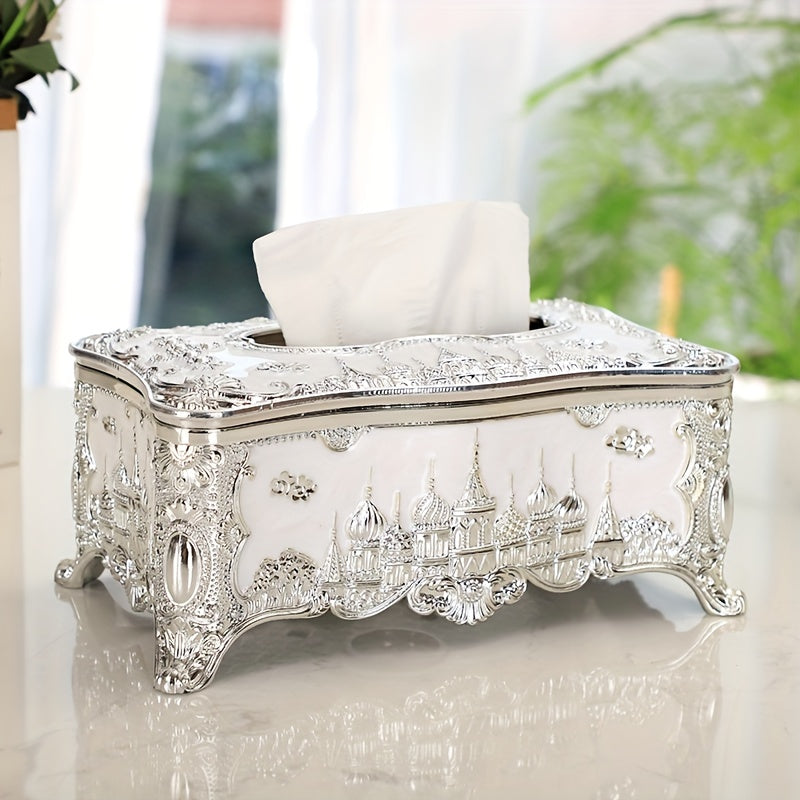 Rose Relief Tissue Box Luxury Design for Household and Commercial Use