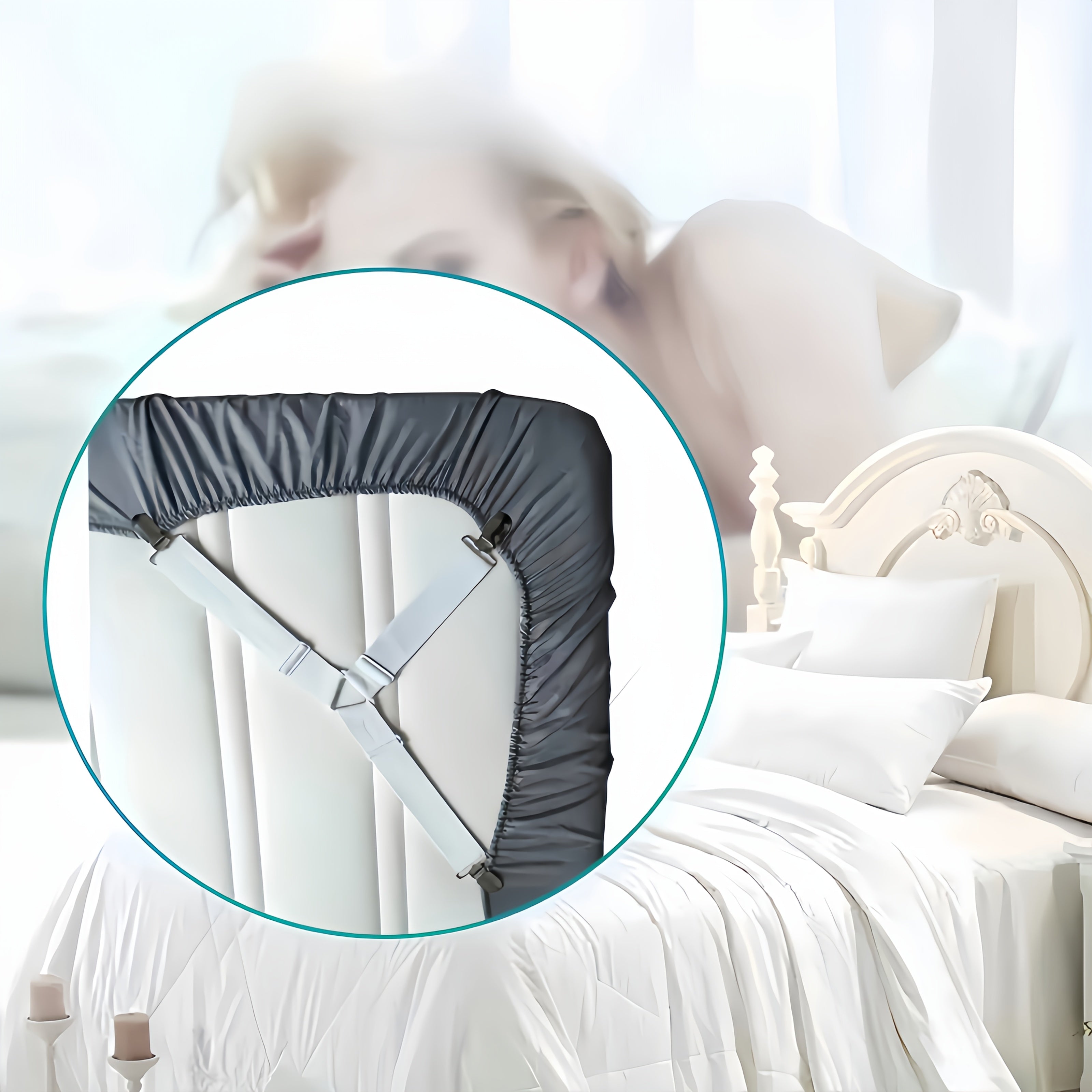 Elastic Bed Sheet Clips Set of 5 Adjustable Wrinkle-Free Fixing Clips for Sheets Curtains Sofa Covers