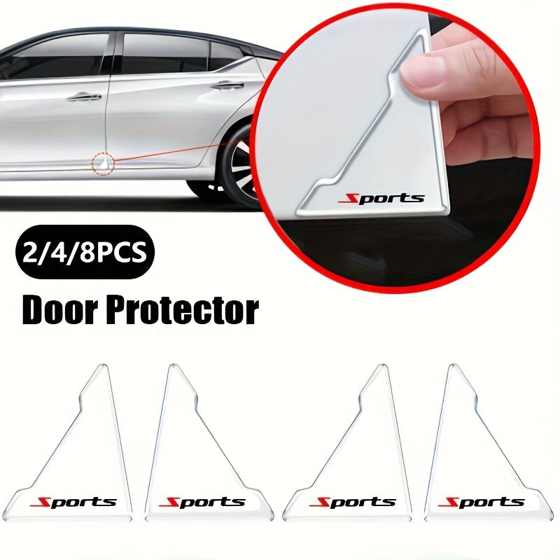 Set of 2 Car Door Corner Protectors Transparent Silicone Scratch Guards