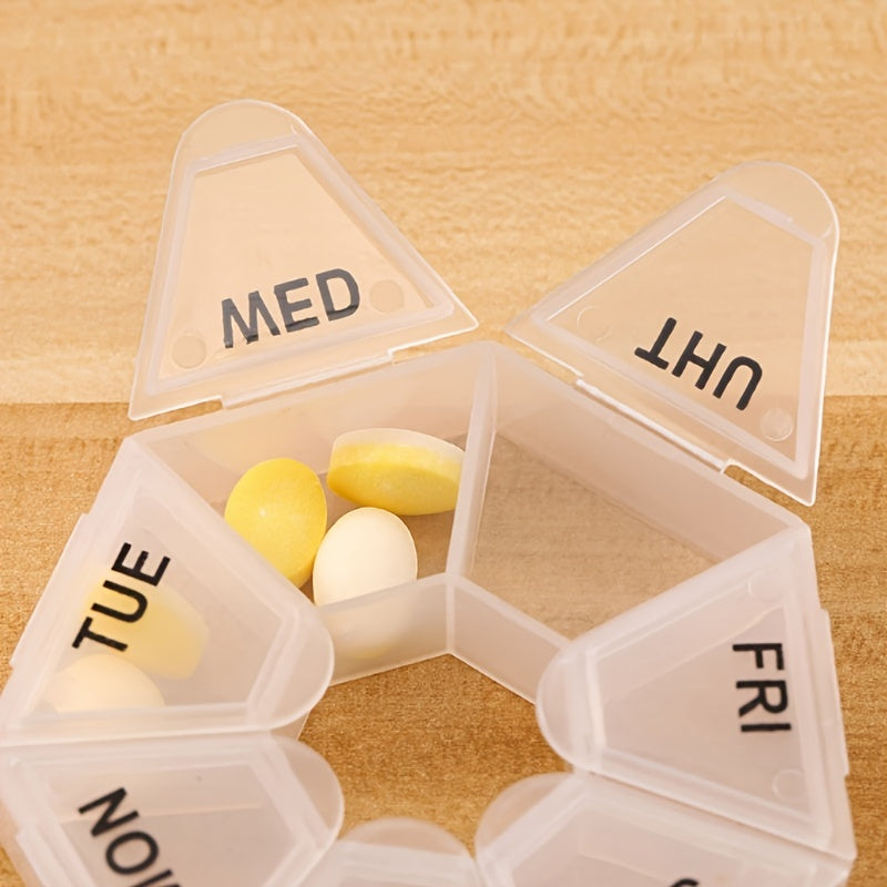 Plastic 7-Day Pill Organizer Portable Tablet Dispenser Travel Case