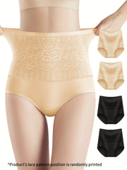 Women High Waist Shapewear Panties Tummy Control Floral Butt Lifting 4 Pack