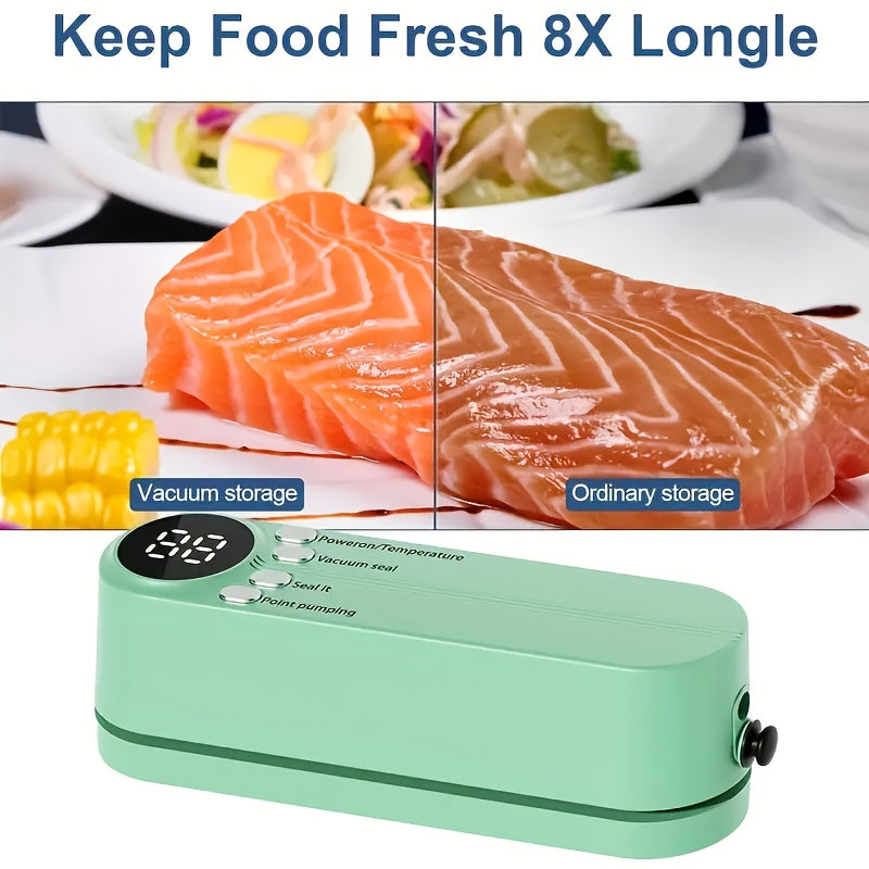 Автоматический вакуумный упаковщик с запайкой для закусок, перезаряжаемый USB аккумулятор 1200 мАч