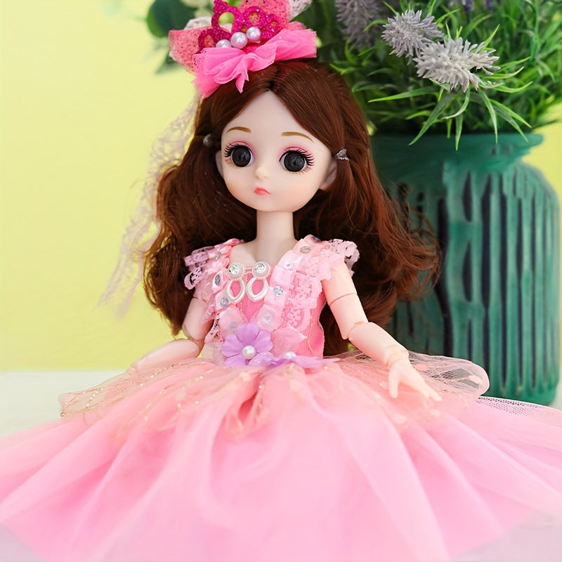 29.97cm Fashion Doll Set with Pink White Outfits for Girls Durable ABS Resin