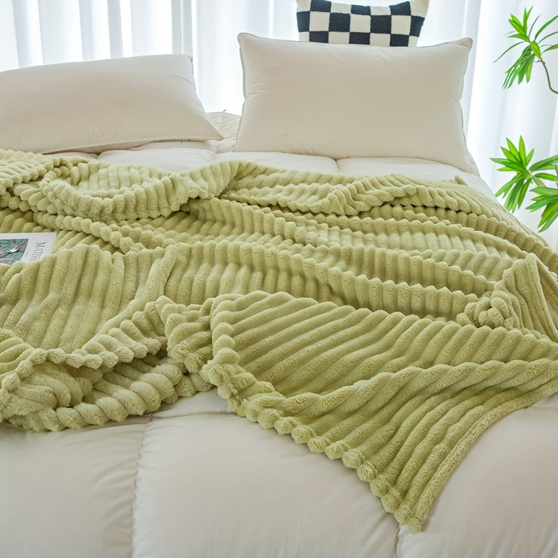 Многофункциональное однотонное одеяло - 1 шт., идеально подходит для поддержания тепла и уюта в любой комнате дома