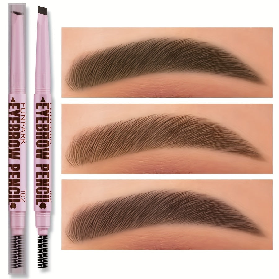 Double-Ended Waterproof Eyebrow Pencil with Powder and Dye in Dark Brown Light Brown Taupe Black