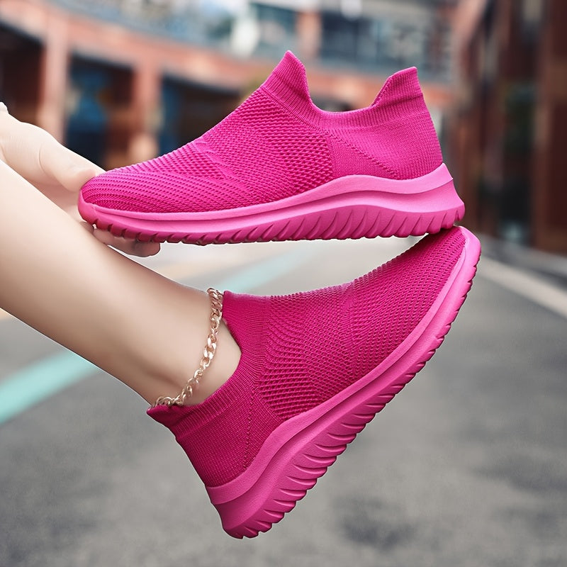 Women's Breathable Slip-On Sneakers Neon Colors Lightweight Walking Shoes