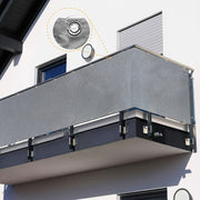 Black Polyester Privacy Screen for Balcony Porch Deck UV Water-Resistant Breathable Fabric