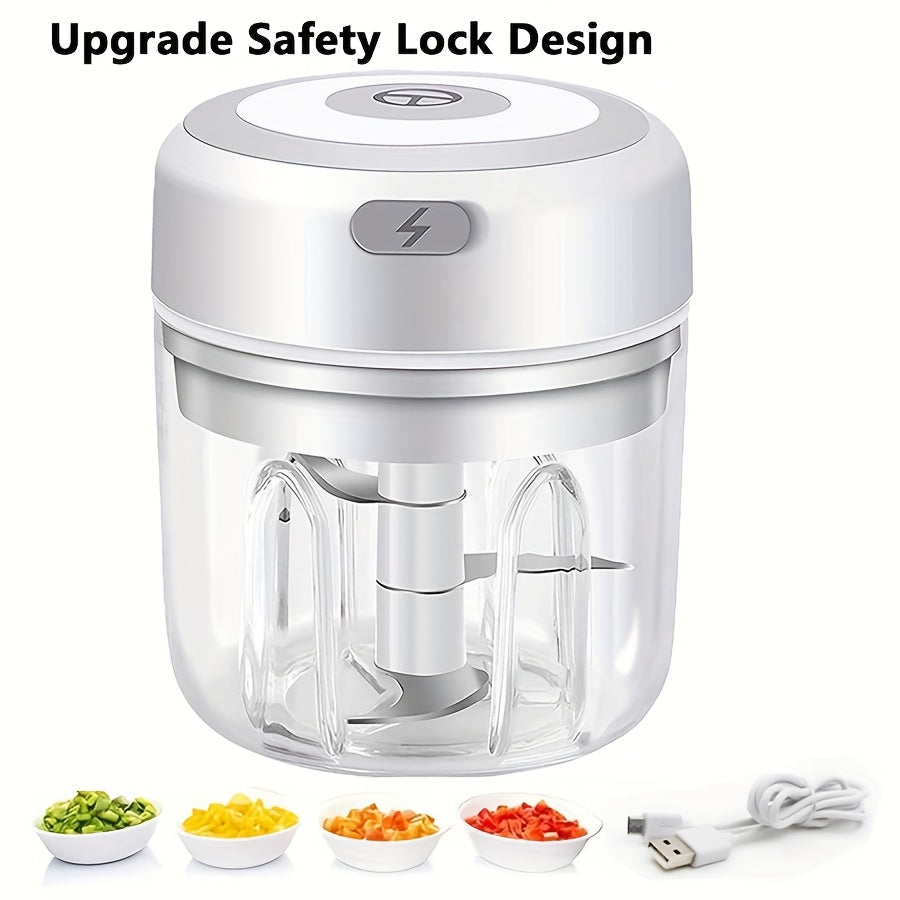 Electric food chopper garlic crusher meat grinder kitchen prep portable camping