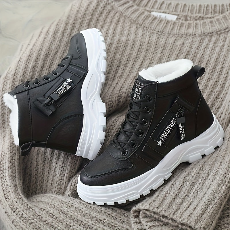 Women's Ankle Boots Faux Fleece Lining Side Zipper Casual Winter Shoes