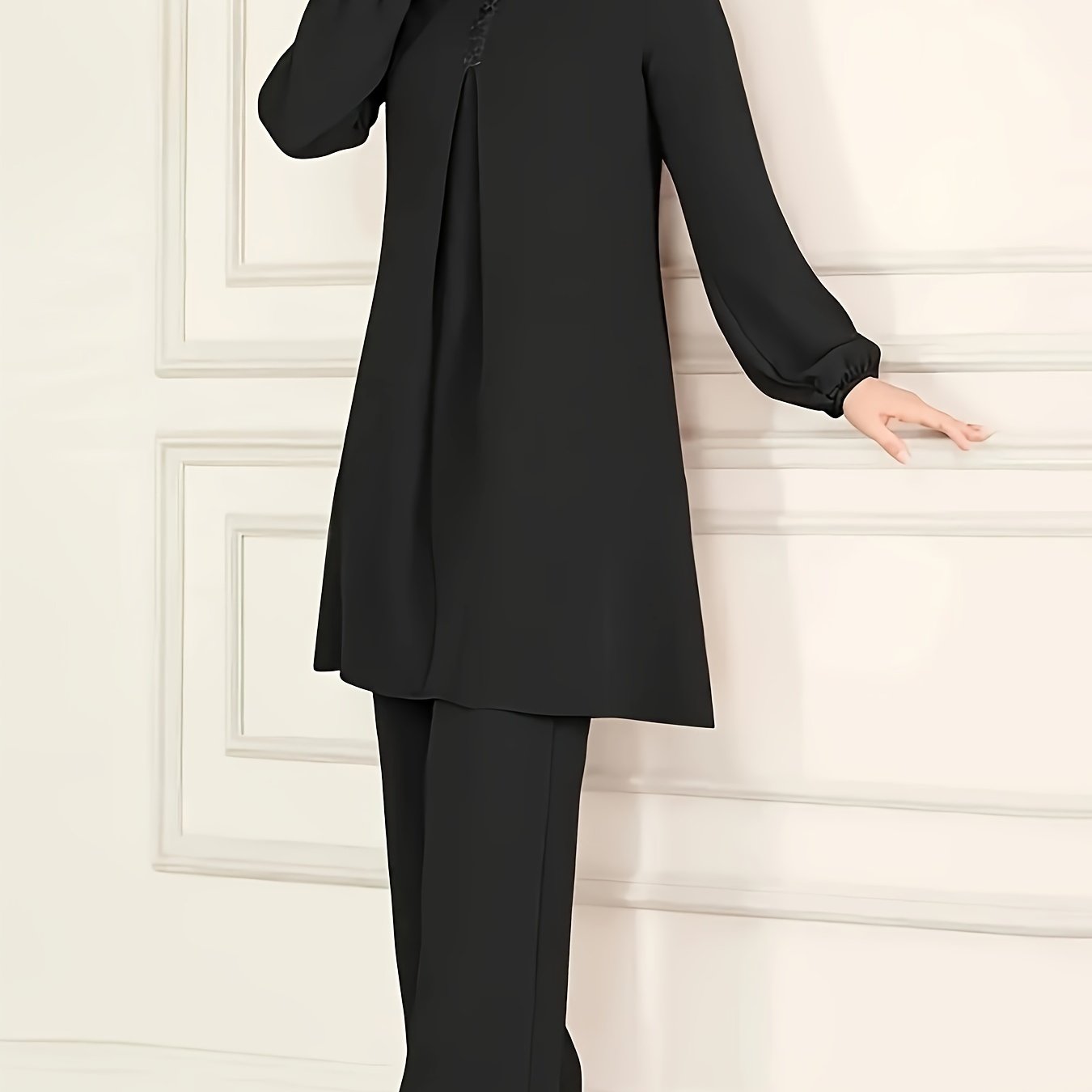 Muslim Clothing Long Sleeve Solid Color Woven Polyester Traditional Attire