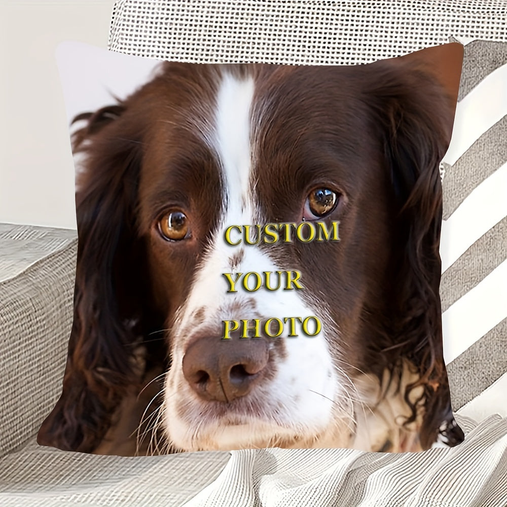 Springer Spaniel itining rasmli yostiq qopqog'i 45.72cm yumshoq plyush bezak yostiq qoplami