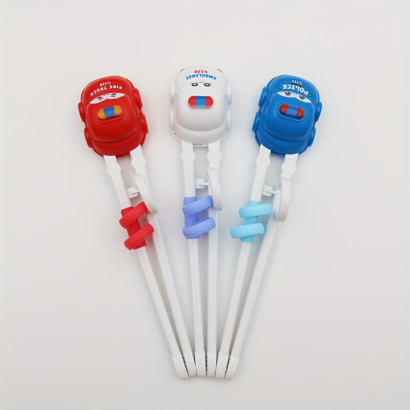 Bolalar multfilm avtomobil uslubidagi chopsticklar, 3.5 sm/1.3 dyuym, 3-6 yosh, plastik material, mustahkam naqsh.