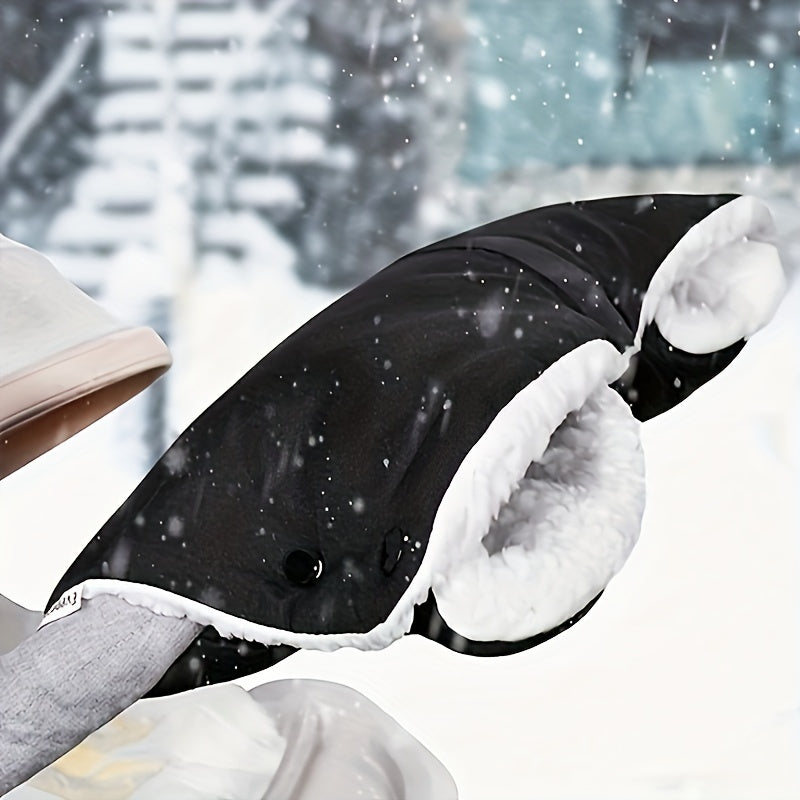 Stroller Gloves Winter Waterproof Windproof Thick Polyester for Cold Weather