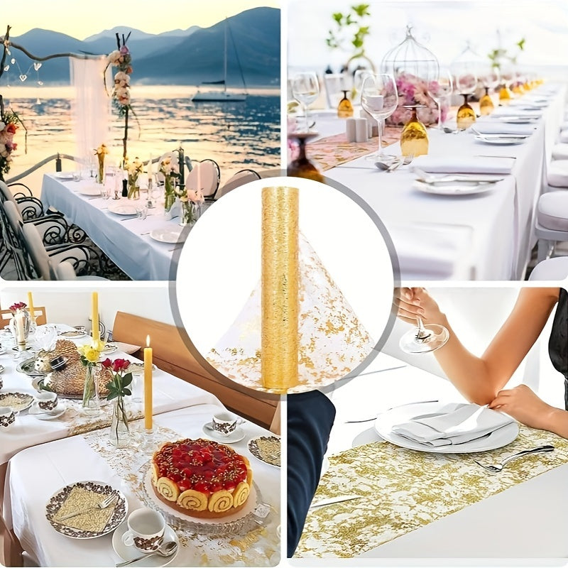 Caminador de mesa de lentejuelas doradas de color sólido para boda, despedida de soltera, decoración de fiesta de cumpleaños