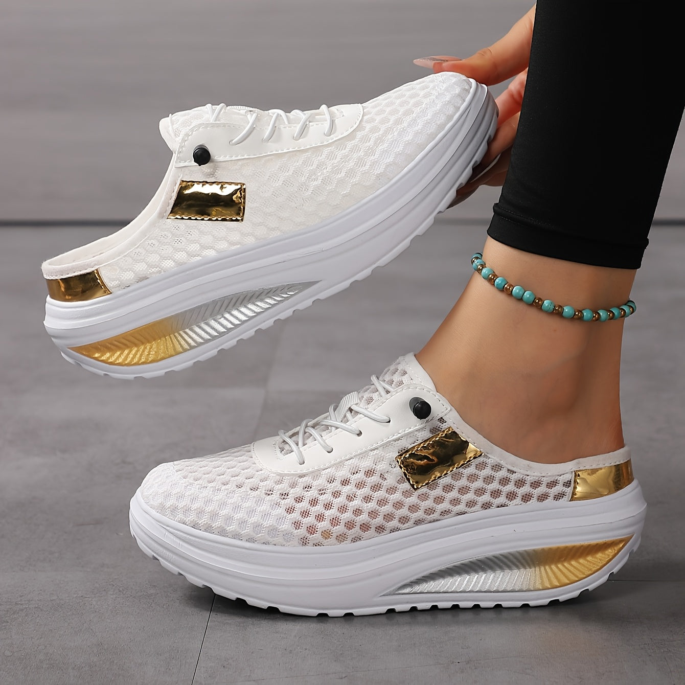 Women’s Breathable Mesh Casual Sneakers Low-Top Slip-On Shoes for All-Season Comfort