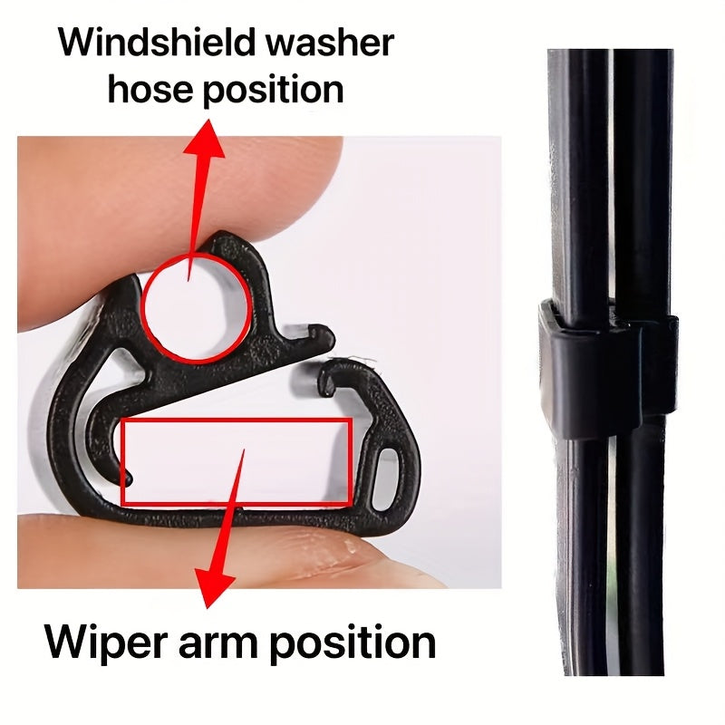 Pack of 5 Rain Gutter Spray Nozzle Clips for Car Windshield Wiper Blade Fixing