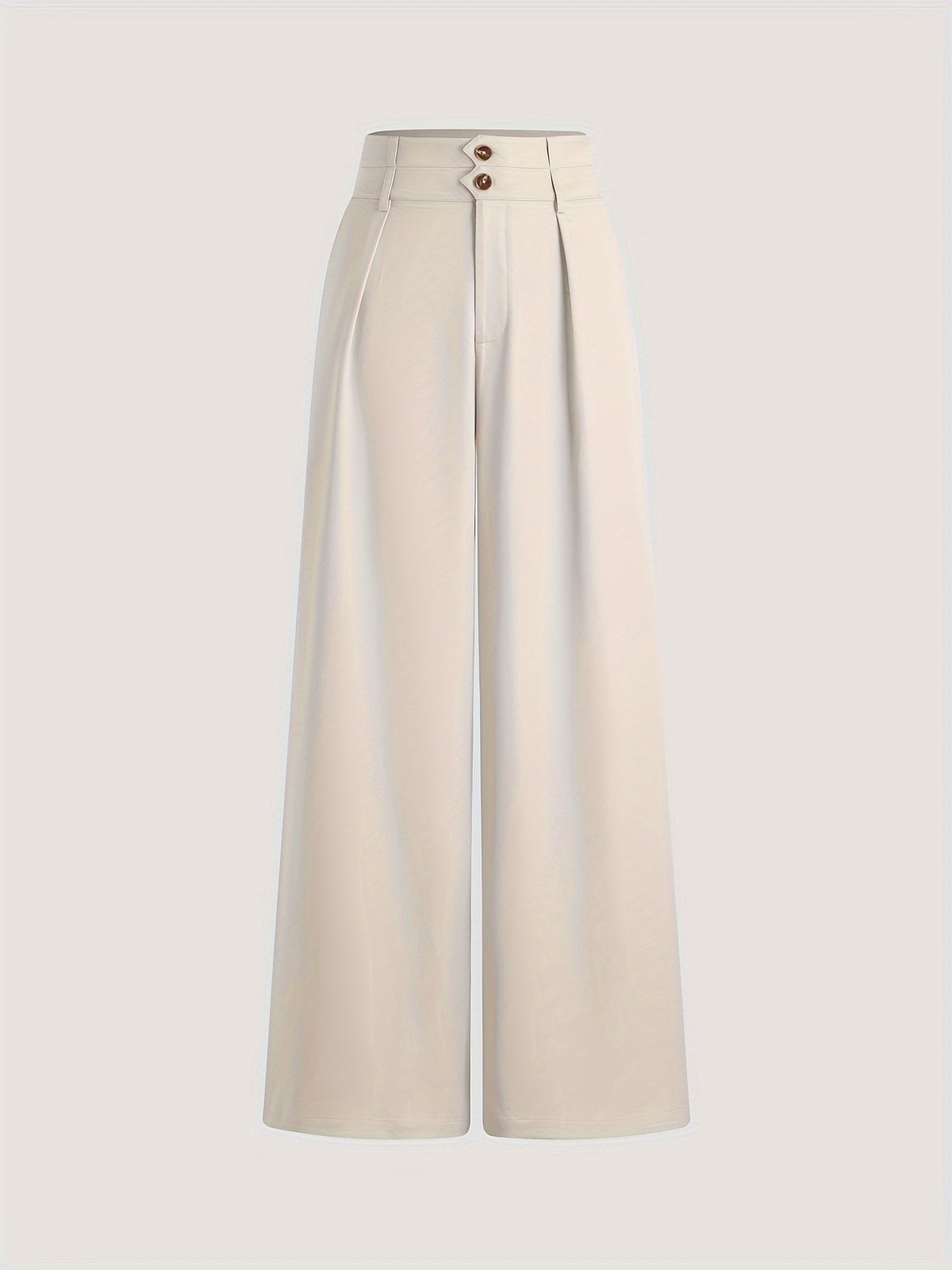 Women's High-Waisted Wide Leg Pants Solid Color Polyester Blend All-Season