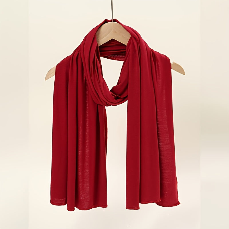 Ayollar uchun yuqori sifatli bir rangli polyester sharf, barcha fasllar va tadbirlar uchun mos, Ramazon uchun qulay.