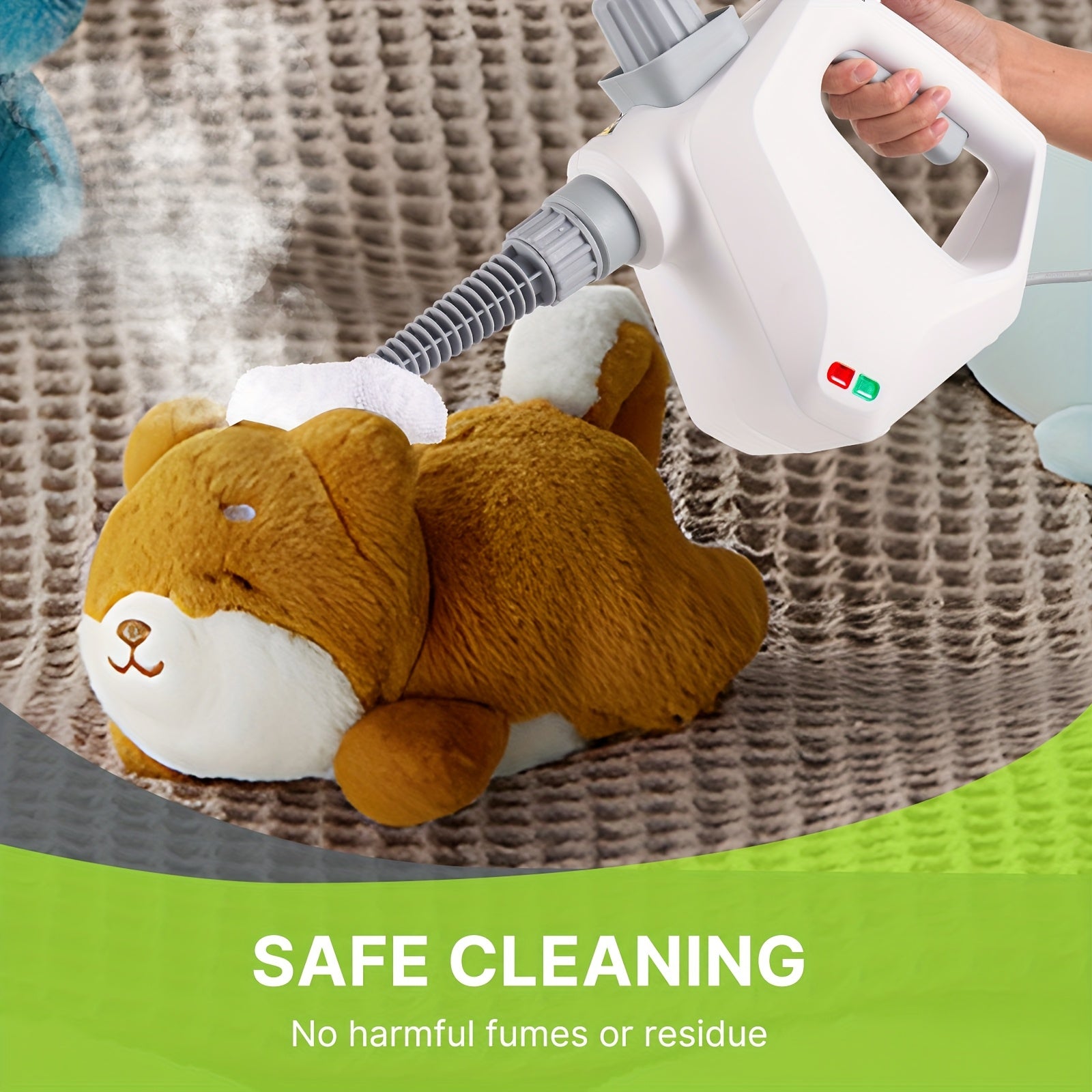 9 ta aksessuar bilan qo'lga olinadigan bug' tozalagich, oshxona va divan tozalash uchun.