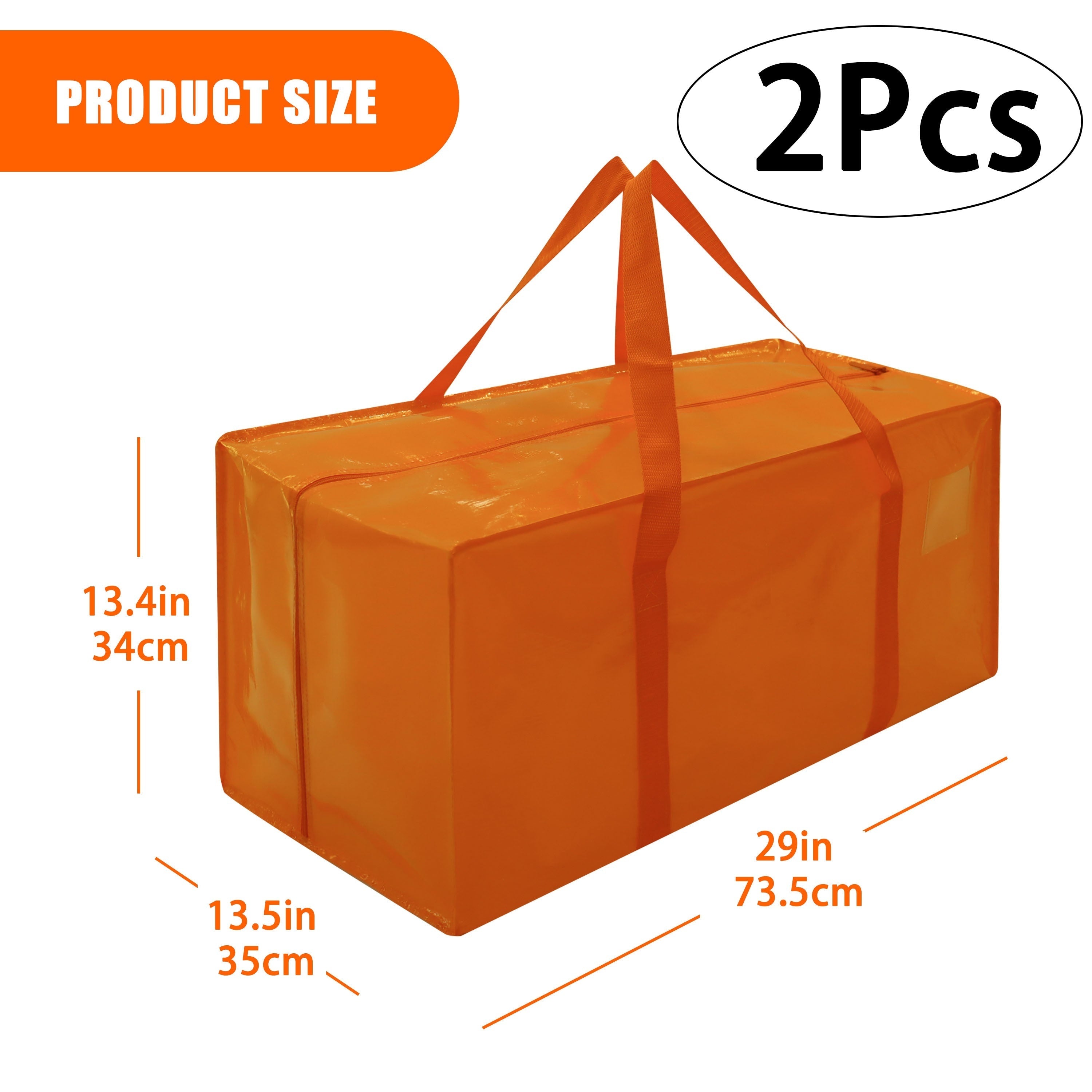 Two Large Storage Bags with Zippers Handles Durable Storage Bin for Bedroom Closet