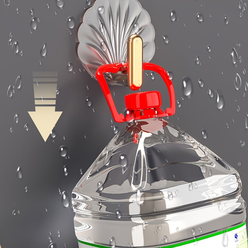 Juego de 4 ganchos de pared con conchas chapadas en oro, impermeables y fáciles de instalar para cocina y puertas de baño