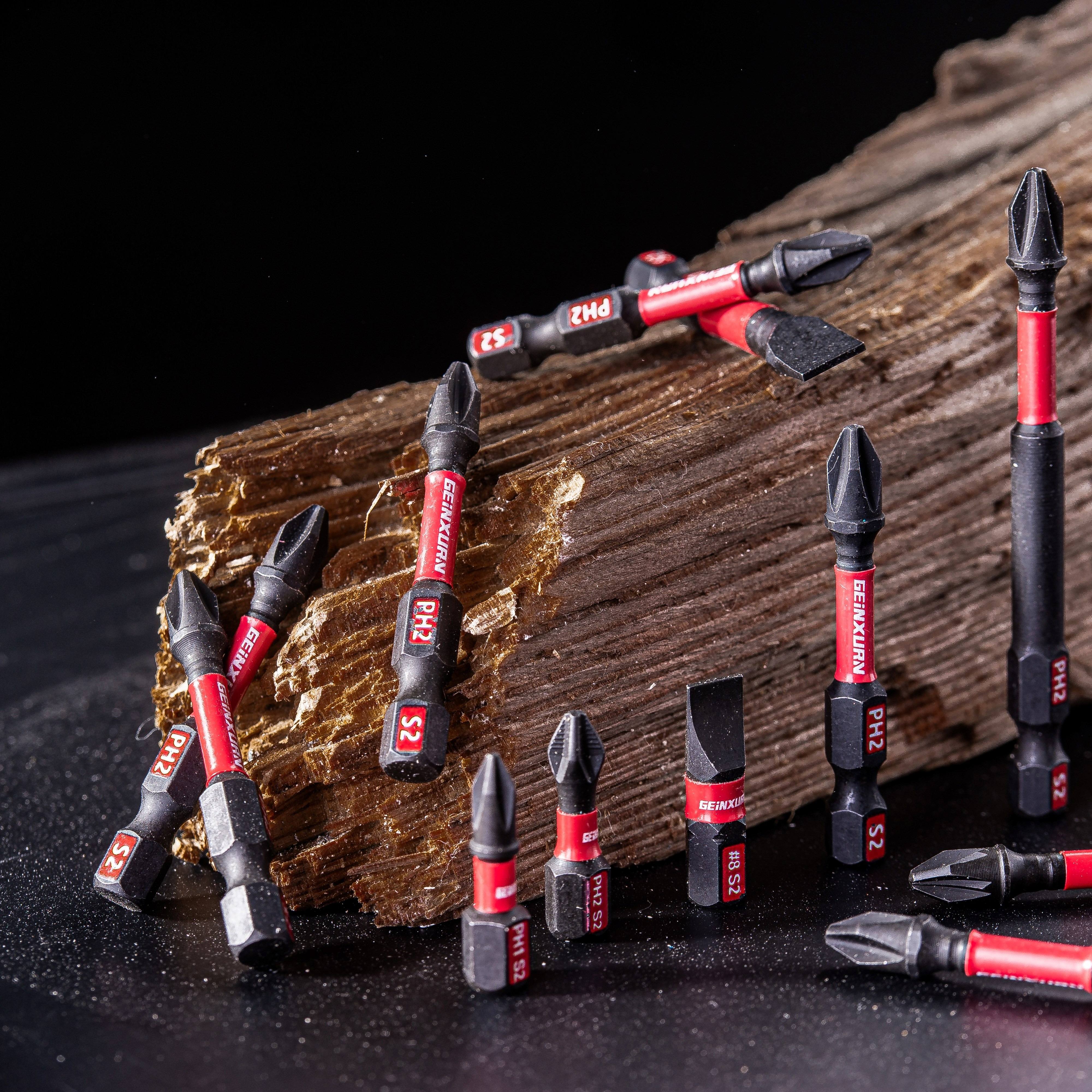 Phillips Impact Tough Screwdriver Power Bit Set PH1 PH2 PH3 S2 Steel Insert Bits