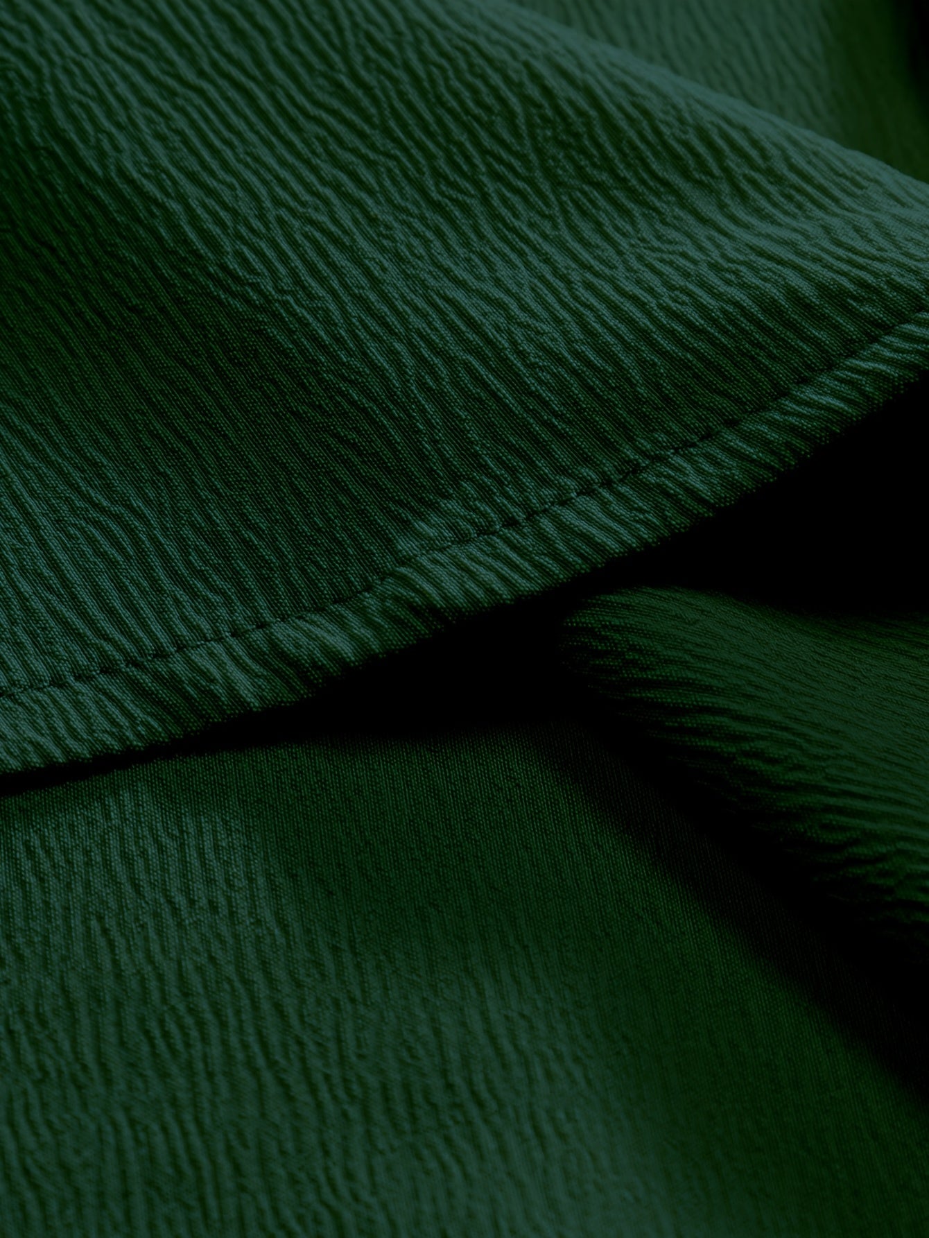 Men's Green Short-Sleeve Woven Cotton Casual Shirt for Summer