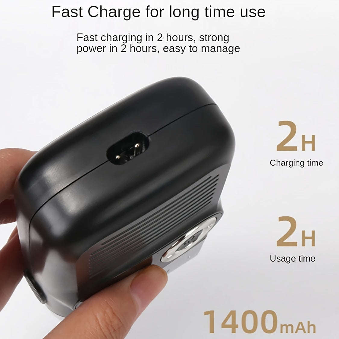 Electric Men's Shaver LCD Display Dual-Blade USB Rechargeable 60 Min Runtime Travel Case