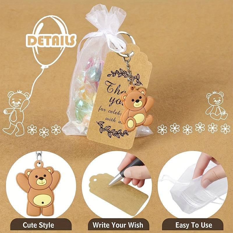 PVC Bear Keychain for Wedding Party Baby Shower and Birthday Decorations