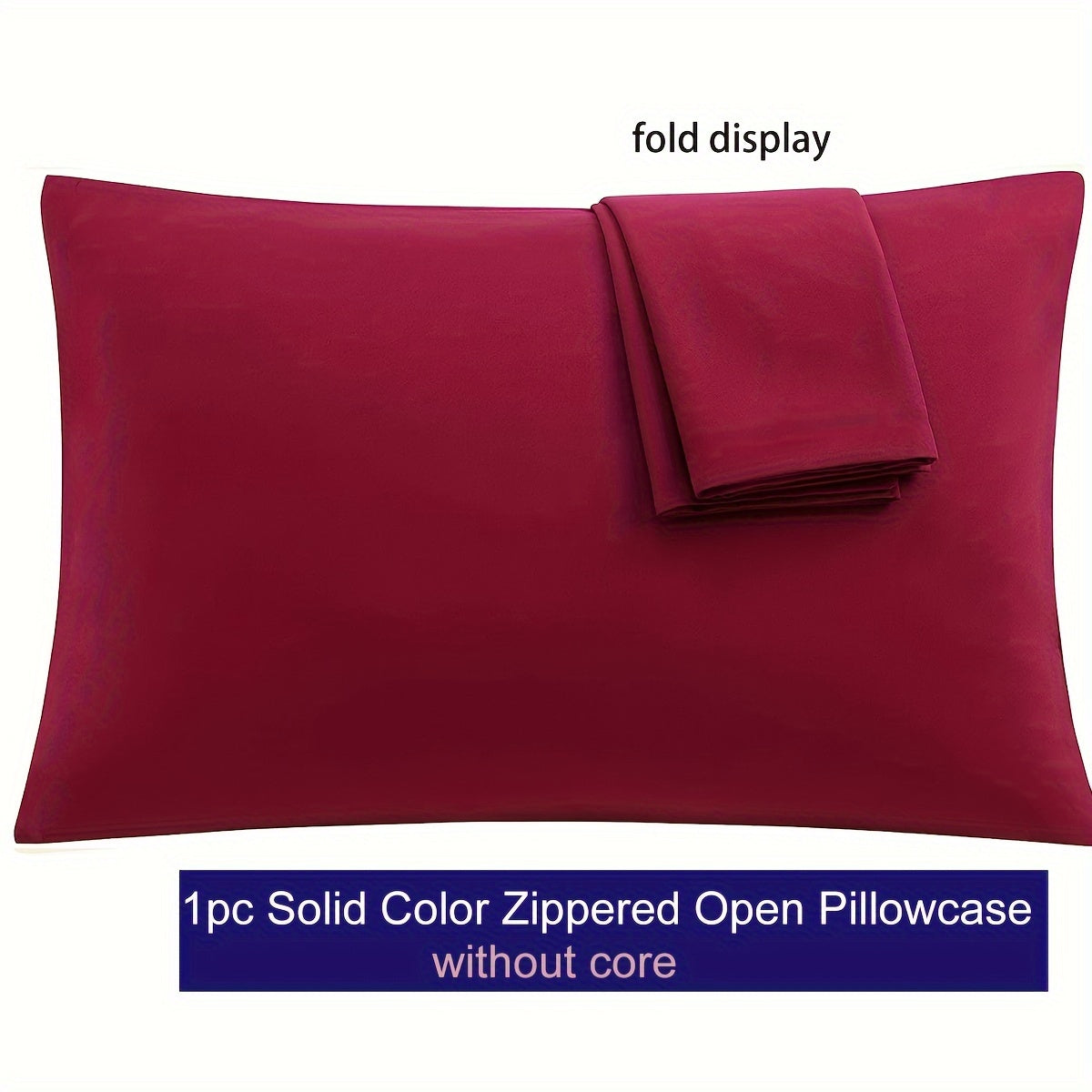 Microfiber Pillowcase with Zipper Closure Solid Color Various Sizes
