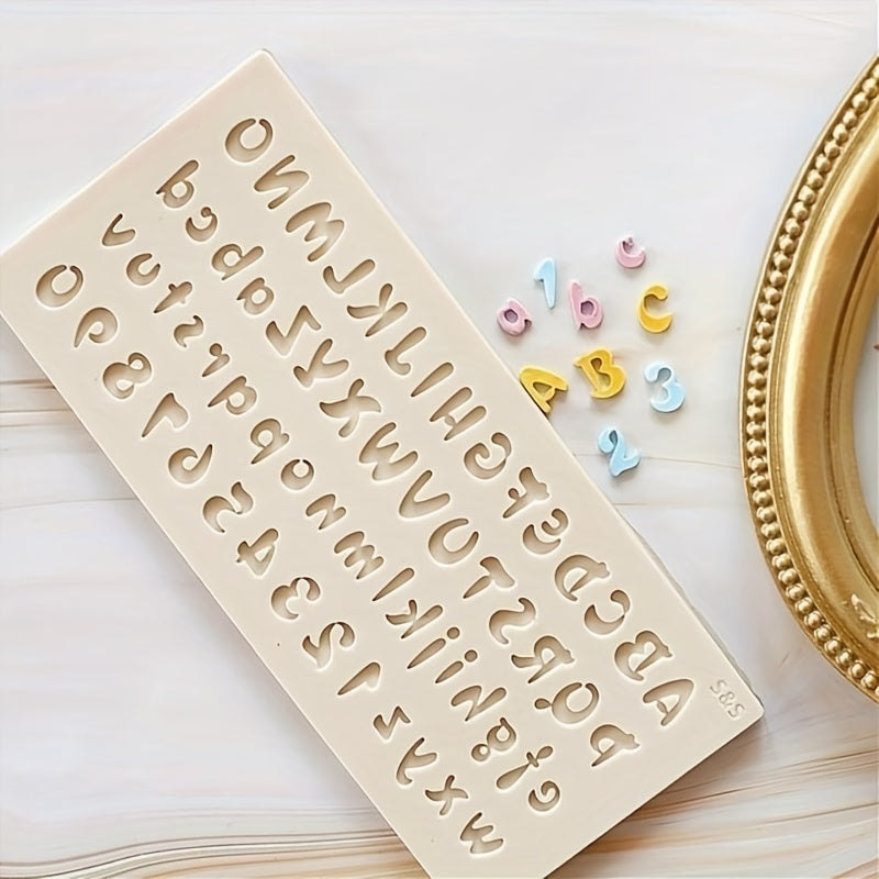 Alphanumeric Silicone Chocolate Mold with Cartoon English Alphabet and Numbers for Candy and Baking