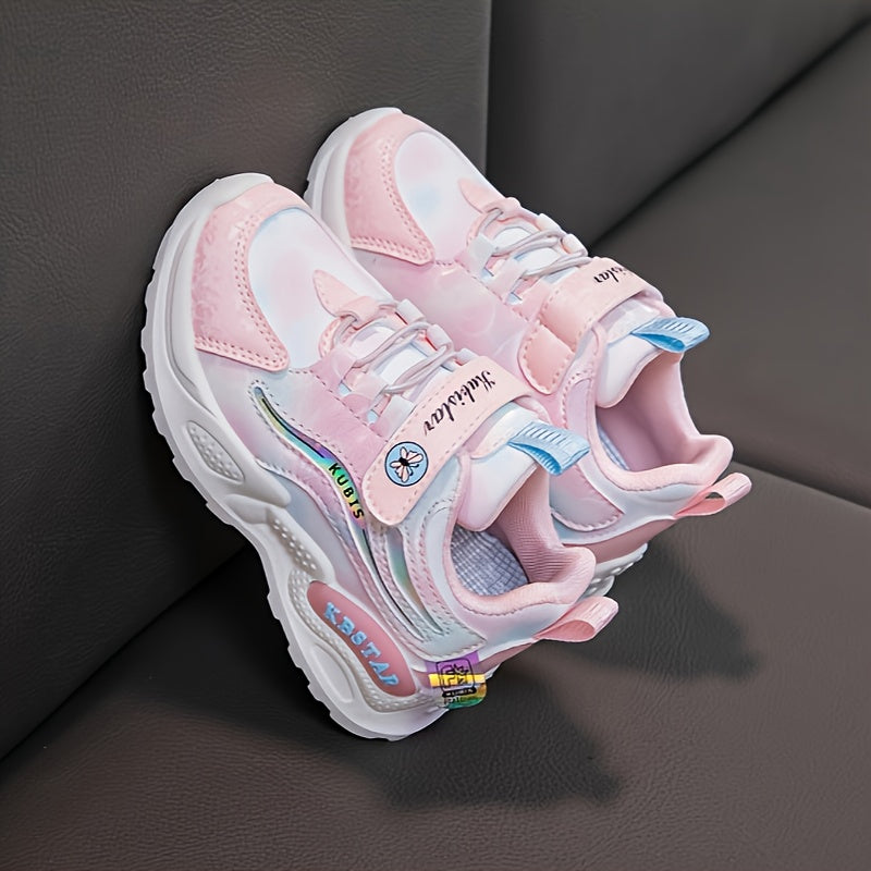 Girls' Casual Chunky Sneakers for Kids Non-Slip Lightweight Breathable Stripes Low Top