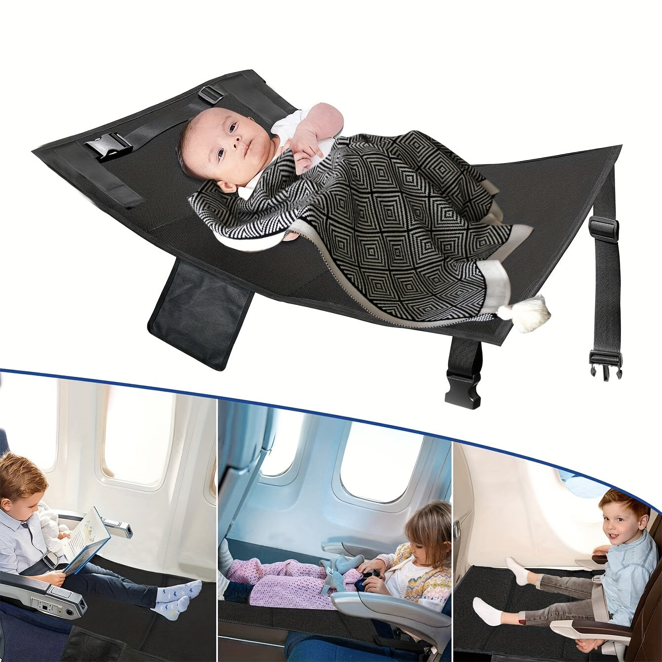 Seat Cushion for Kids and Adults Polyester Black Grey 0+