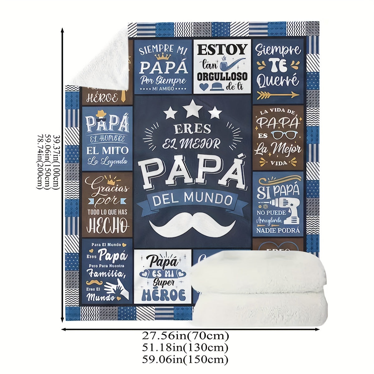 Warm Spanish Grammar Fleece Blanket for Men and Women