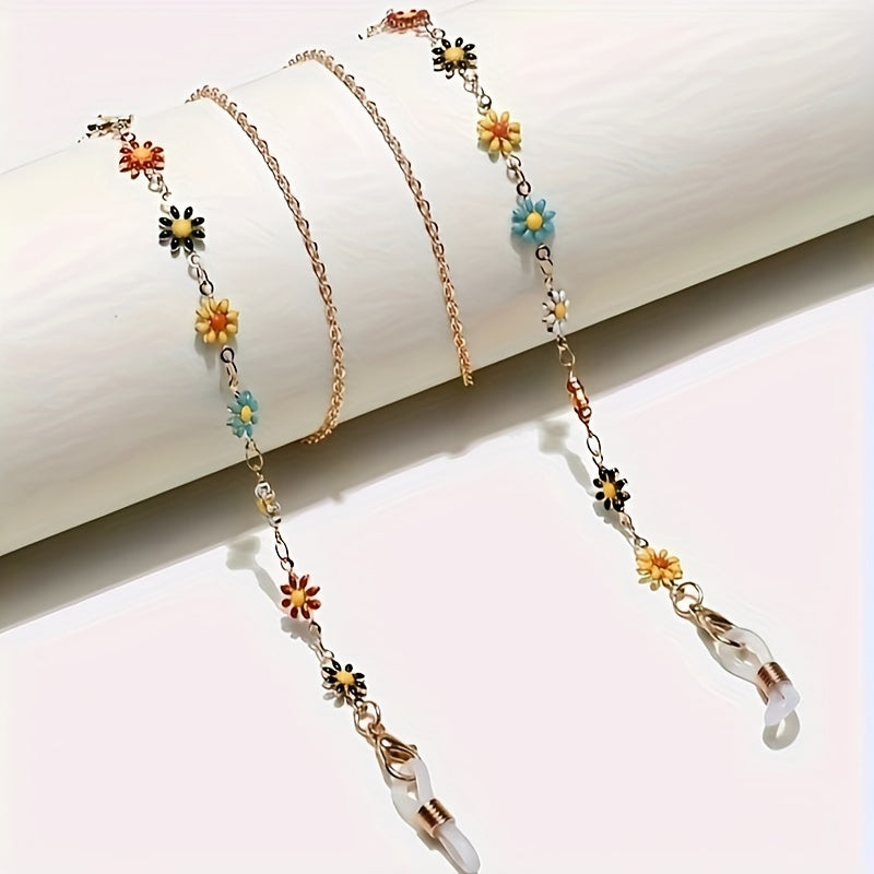 Anti-slip Daisy Flower Design Sunglass Lanyard for Glasses and Face Masks
