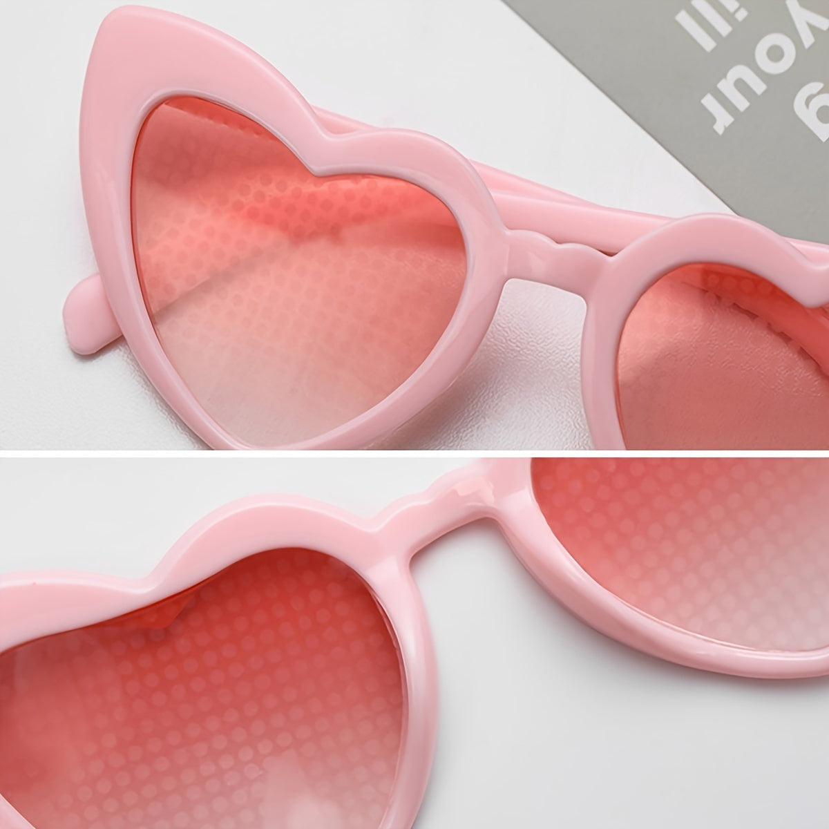 Ayollar uchun yurak shaklidagi diffraksiya ko‘zoynaklari, o‘rta rangli ramkalar bilan, partiyalar va festival uchun