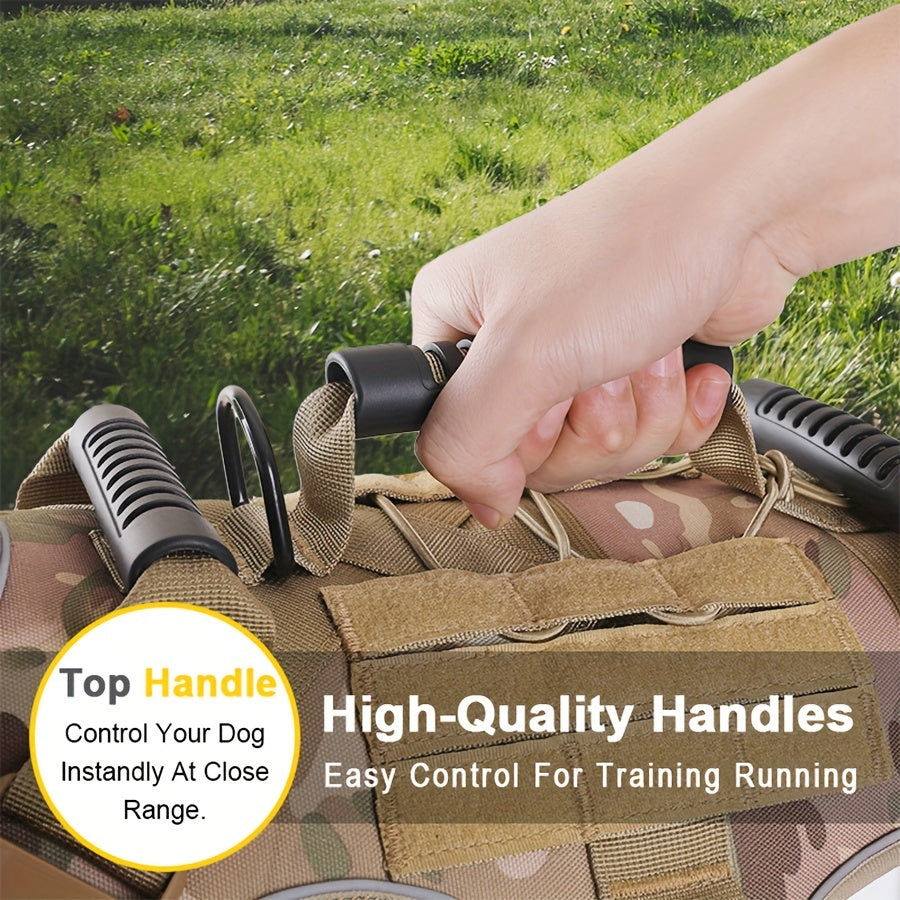 Adjustable Reflective Dog Harness with Handle No-Pull Tactical Vest