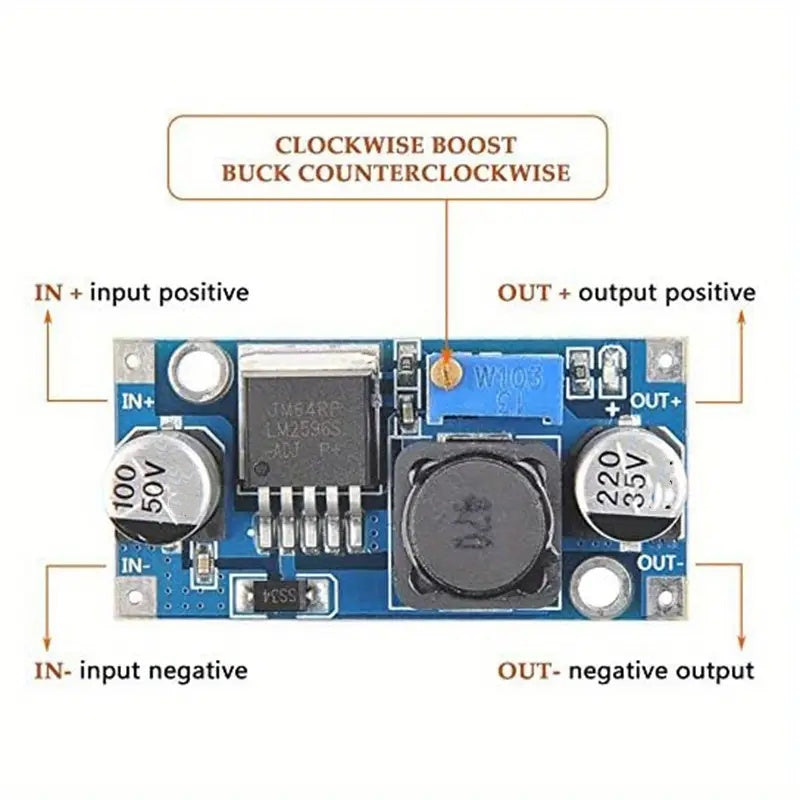 Juego de 5 módulos convertidores buck DC-DC ajustables para suministro de energía en electrónica