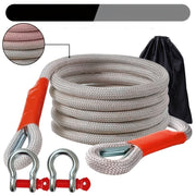 Og'ir yuk Polyamid Tov Rope Seti Off-Road Qayta tiklash uchun SUV transport vositasi bilan po'latdan yasalgan kancalar bilan