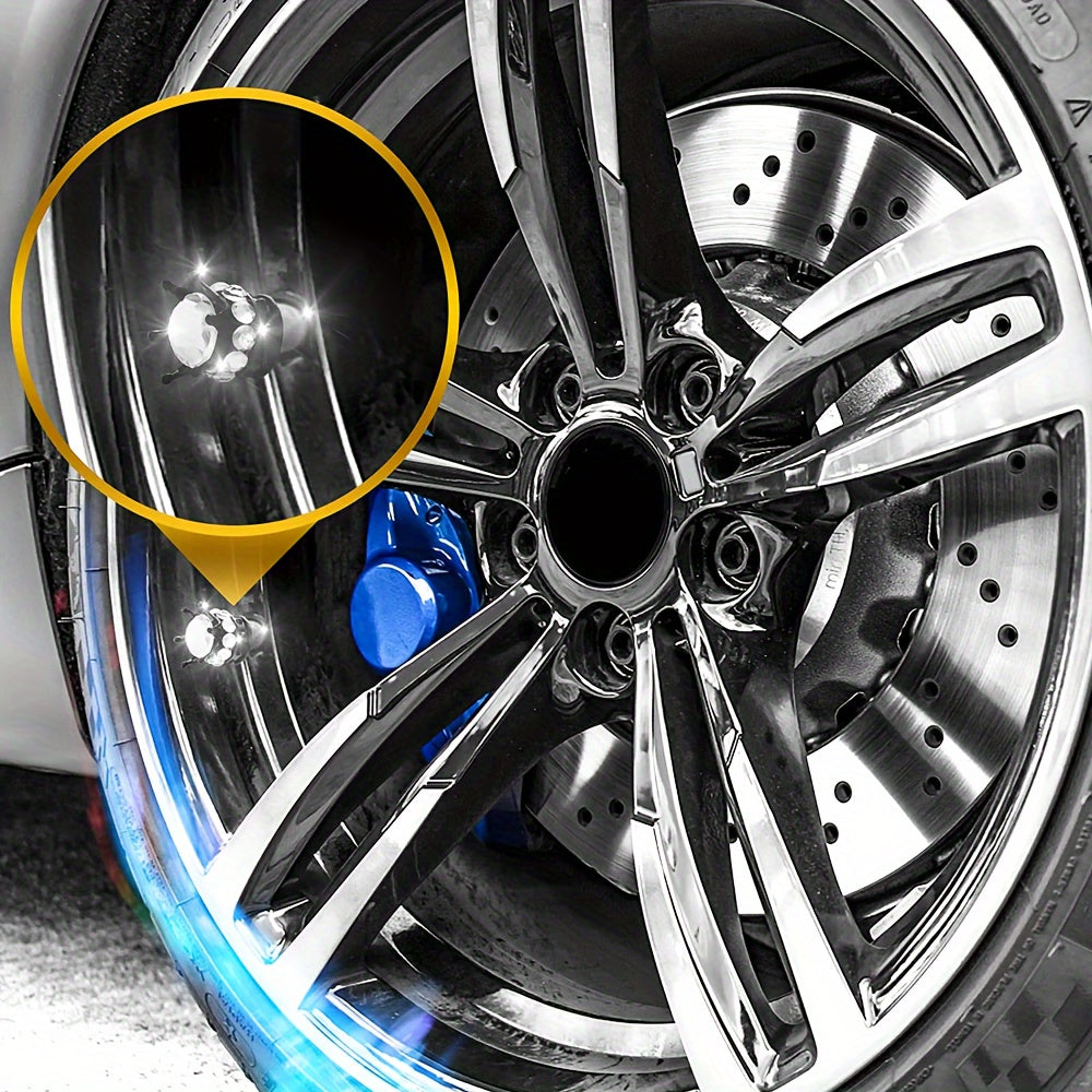 Set of 2 ABS Tire Valve Stem Caps for Cars and Air Conditioner Parts