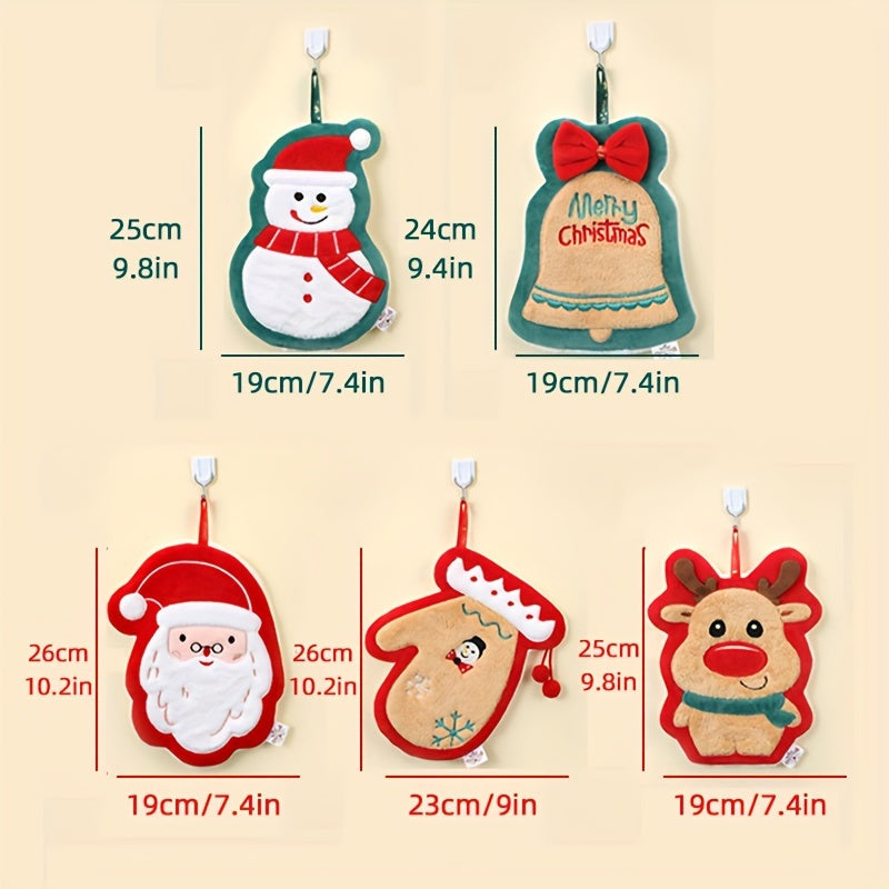 Bayramlik Santa Claus qo‘l sochiq koral mo‘ynali tez quriydigan so‘riladigan oshxona va hammom bezaklari