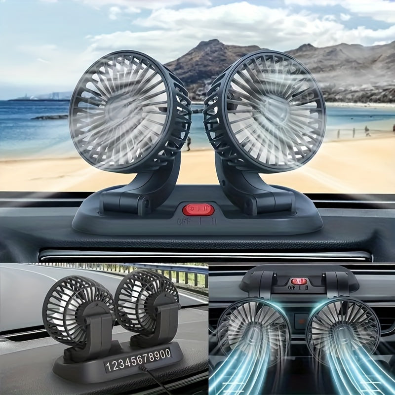 Mini USB Fan for Car and Home Double-Headed Portable Window Fan