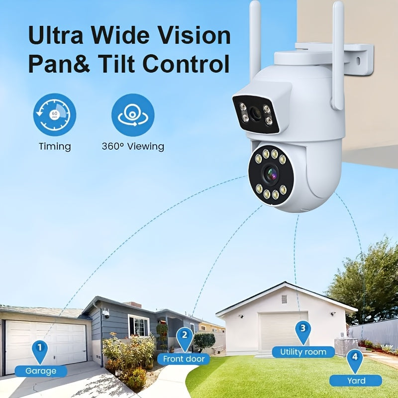 Wireless 1080P Security Camera with Color Night Vision Two-Way Audio Pan Tilt Zoom WiFi Motion Tracking