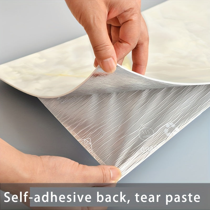 Adhesivos de pared de PVC impermeables, pegatinas autoadhesivas de imitación de azulejos de mármol para cocina y baño