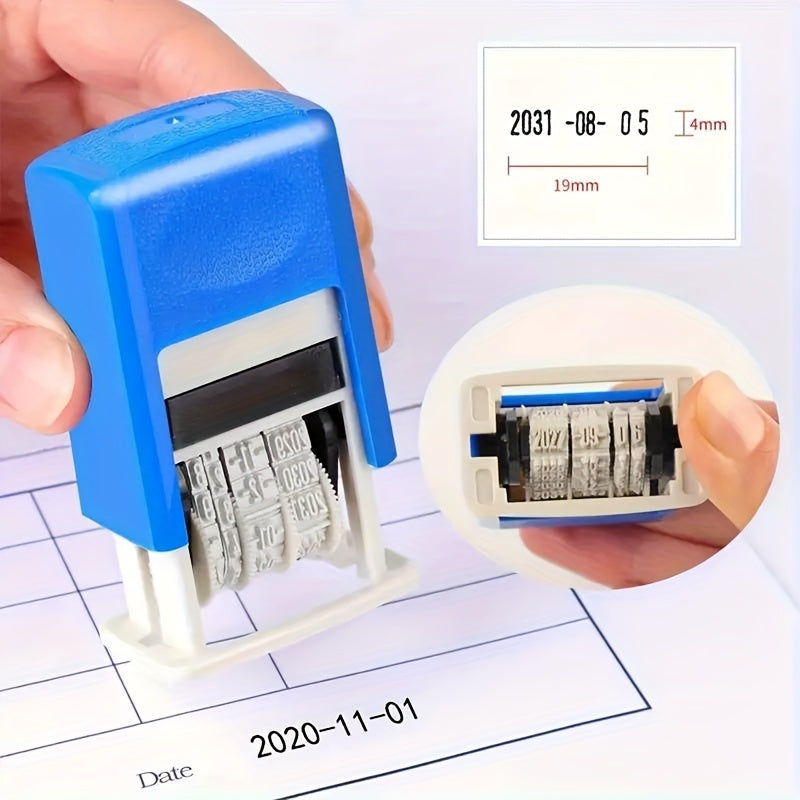 Flip Back Ink Date Stamp with Adjustable Japanese Korean Hand Seal Plastic