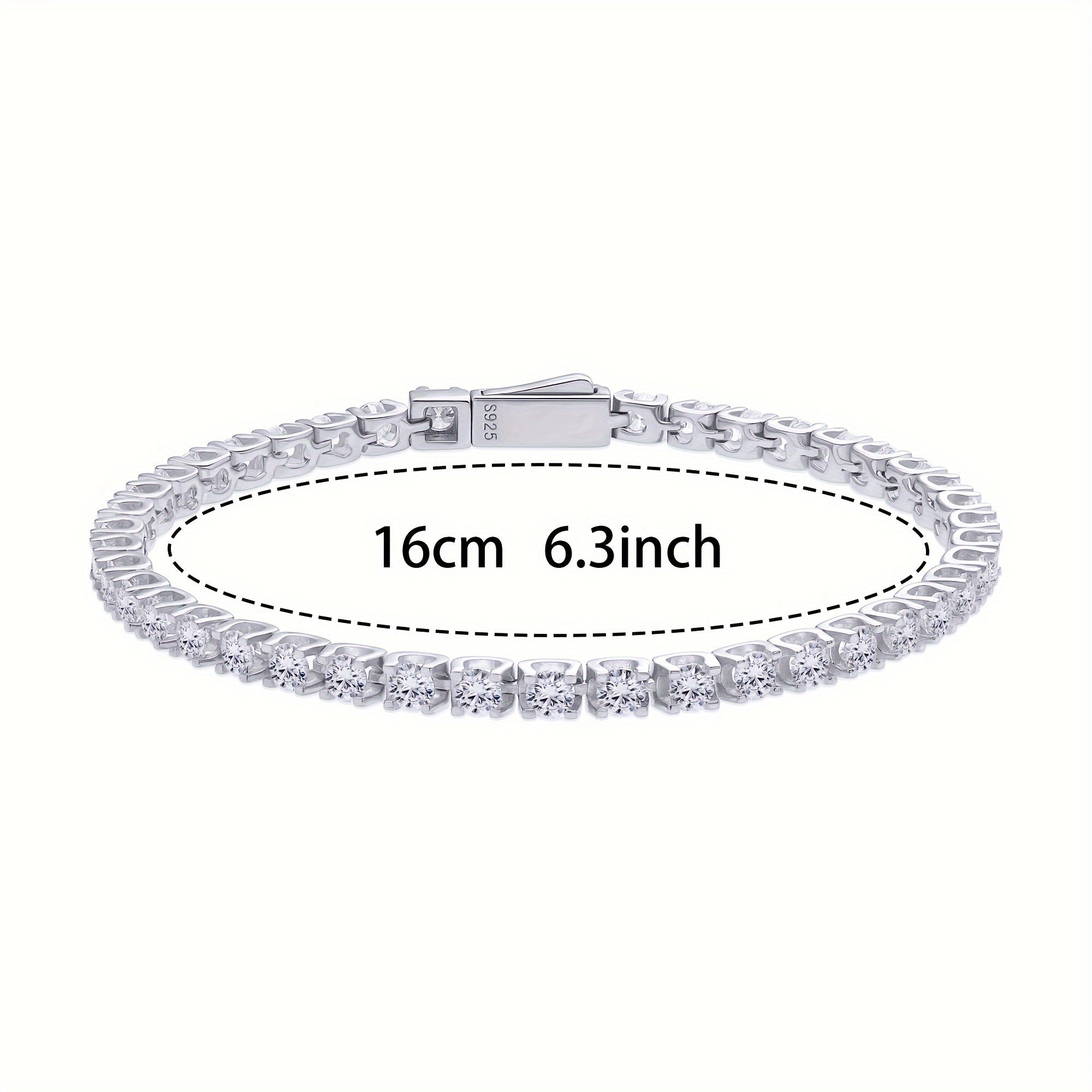 Pulsera de estilo vintage para tenis con plata de ley 925 y piedras de moissanite