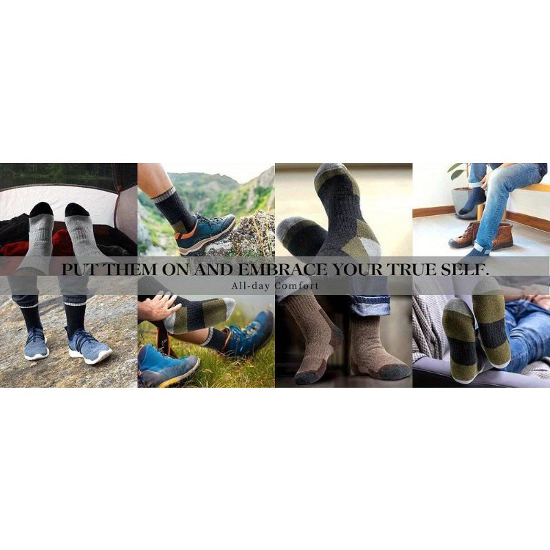 Besh juft erkaklar uchun 100% jun to'qima, bir xil rangda, havo o'tkazuvchi, namlikni yutuvchi, qalin, issiq crew socks ichki va tashqi foydalanish uchun.